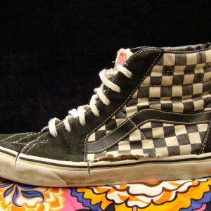 VANS SK8 Hi Checker Black / White 10 / 43 Destroyed