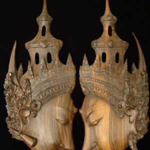 Indonesian Carving Ebony "King & Queen" Set of 2 pieces