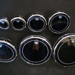 REMO Roto Toms Full Set 6" - 18" (7 pcs.) Ebony Pinstripes
