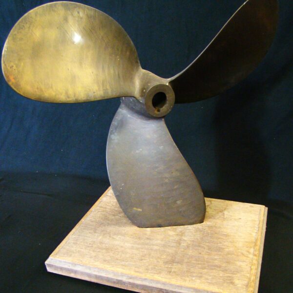 SHIP PROPELLER Brass & Wood Basement -heavy & giant-